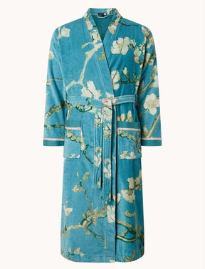 Beddinghouse x van gogh museum - katoen - badjas - blossom - s - blauw