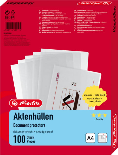 Herlitz dossieromslag - a4 - glashelder - 100st.