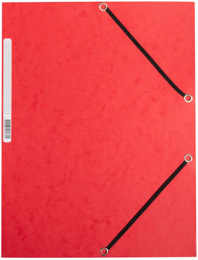Q-connect elastomap, a4, 3 kleppen en elastieken, karton, rood 10 stuks