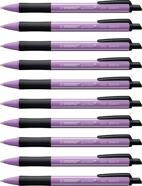 Stabilo pointball - balpen - naturecolors wildflower - navulbaar - grijs violet - doos 10 stuks