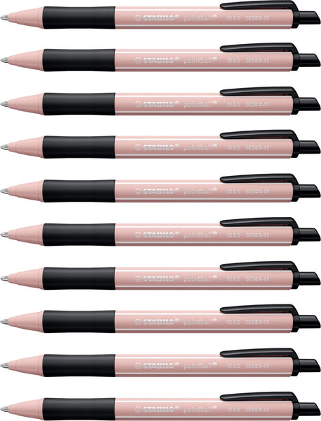 Stabilo pointball - balpen - naturecolors wildflower - navulbaar - zachtroze - doos 10 stuks