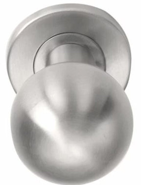 Starx voordeurknop rond met rozet - vaste knop - diameter 52 mm - rvs - geschikt voor binnen- en buitendeuren - inclusief patentboutjes en stift m10 8x90 mm - zilver
