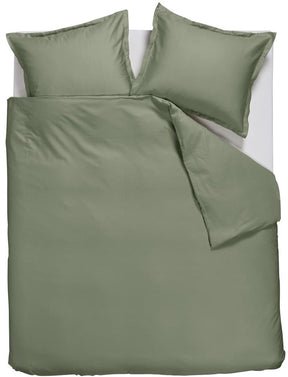 Ambiante satin uni dekbedovertrek - lits-jumeaux - 240x200 220 - groen