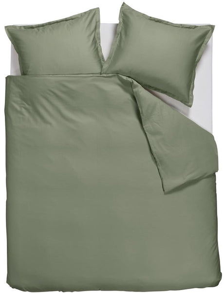 Ambiante satin uni dekbedovertrek - lits-jumeaux - 240x200 220 - groen