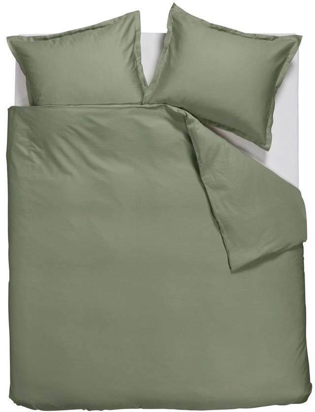 Ambiante satin uni dekbedovertrek - lits-jumeaux - 240x200 220 - groen