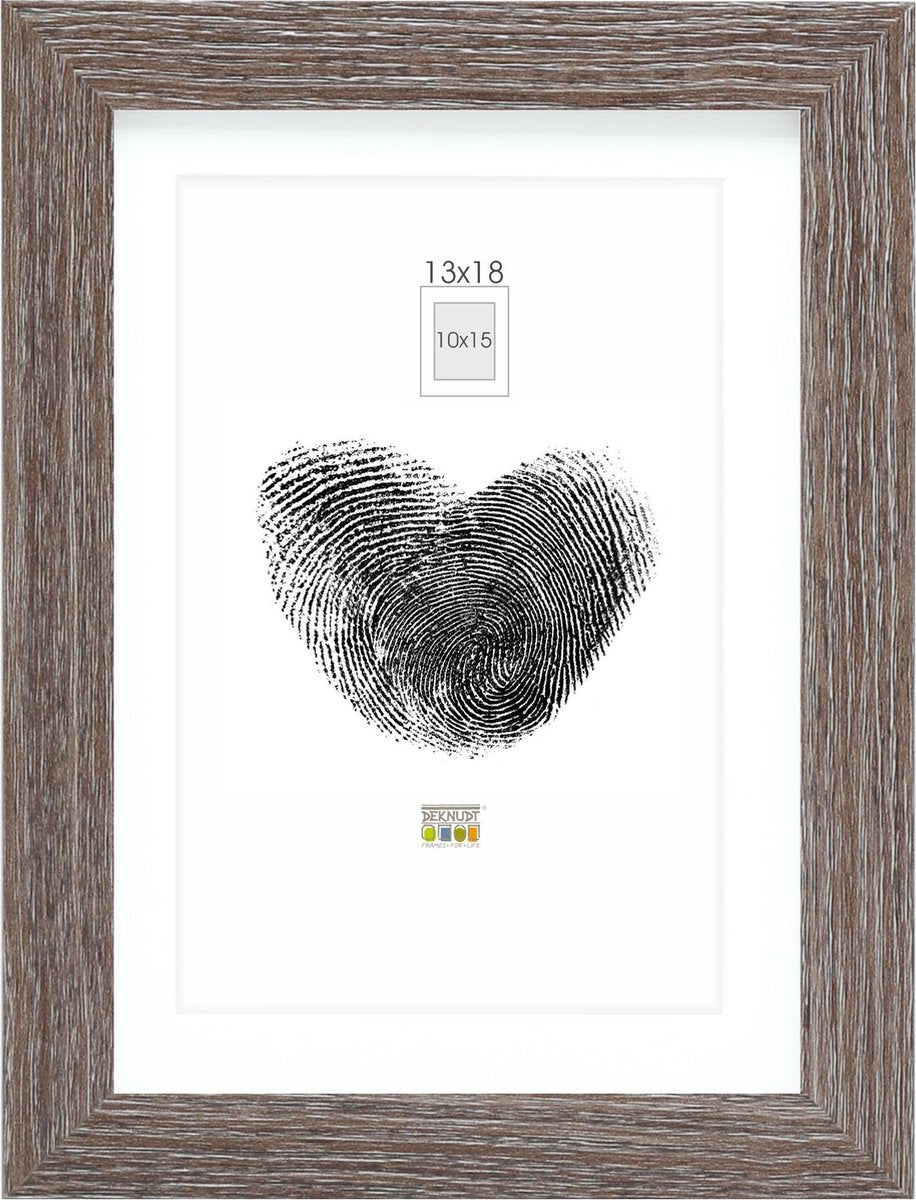 Deknudt frames fotolijst - grijs met passe-partout - 10x15 13x18 cm