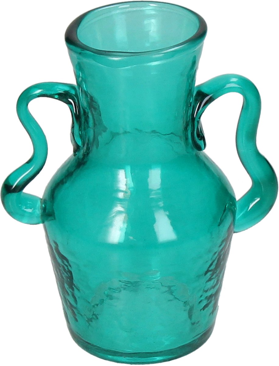 Hd collection vaas glas turkoois 11x11x13.5cm