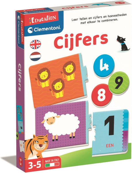 Clementoni - leren tellen - voelbare cijfers - dieren tellen - alleen of samen spelen - educatief speelgoed - 3-5 jaar
