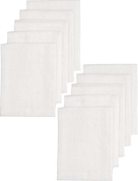 Meyco baby uni hydrofiele doeken - 10-pack - biologisch - white - 80x80 cm