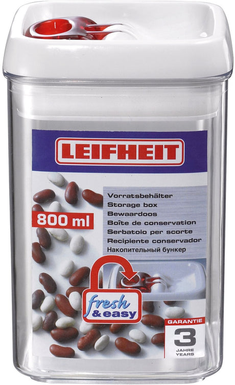 Leifheit fresh easy voorraaddoos - vierkant - 800 ml - wit