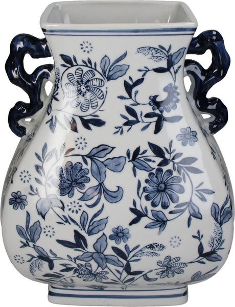 Hd collection vaas porselein blauw 24,5x21,5x30cm