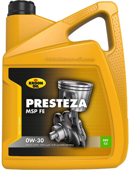Kroon-oil presteza msp - longlife-12 fe - 5 liter - vol-synthetisch 0w-30