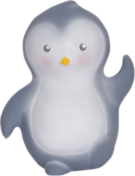 Tikiri : mijn eerste pooldiertje pinguïn 11cm, in natuurlijk rubber, met belletje, met hangkaart, 0+