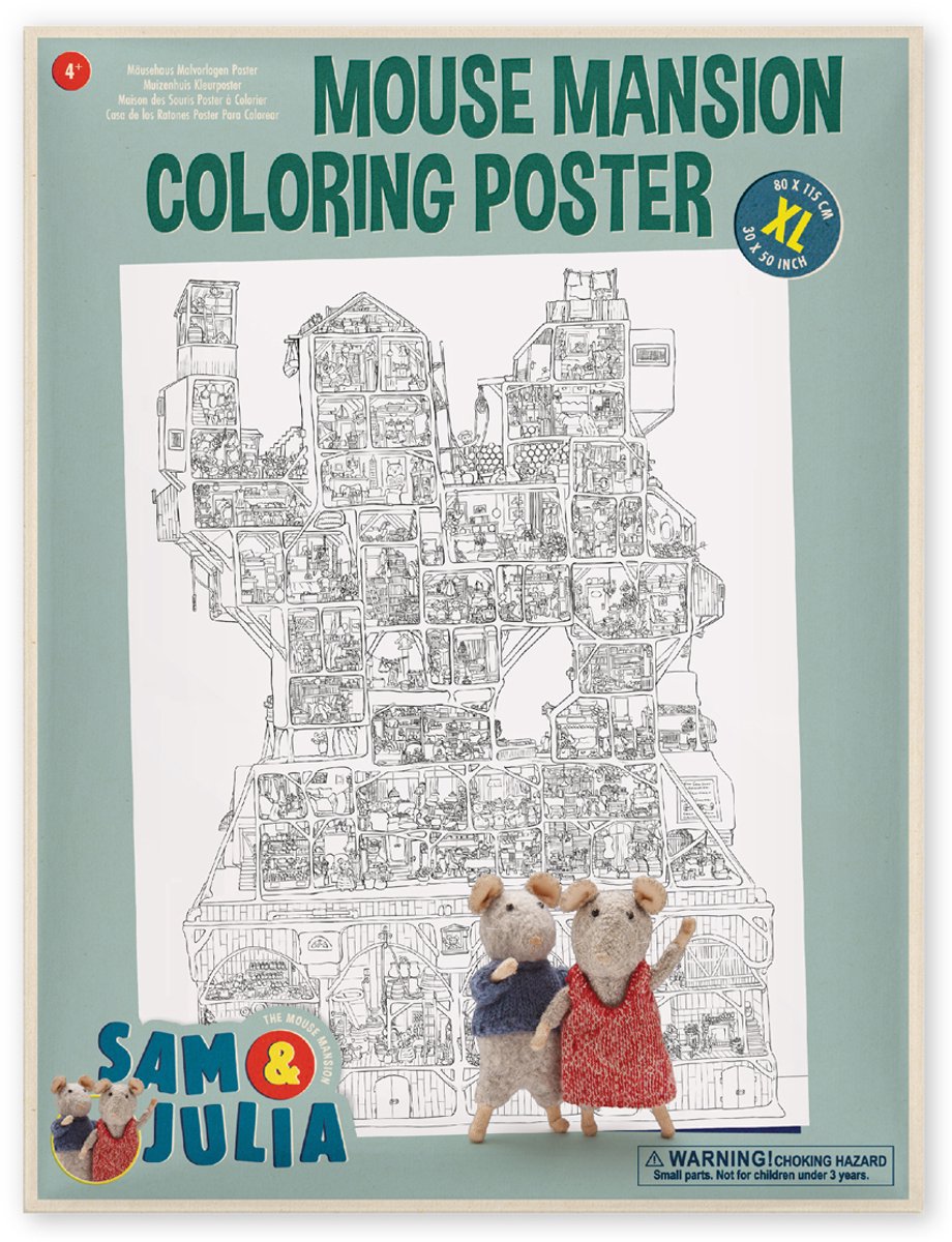 Sam julia muizenhuis mega xl kleurposter | | het muizenhuis