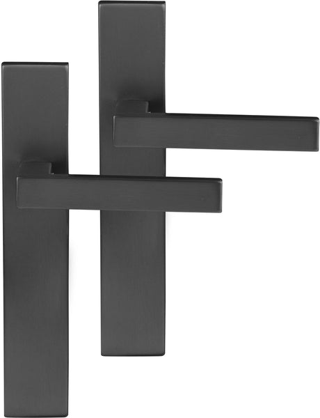 Differnz | tilburg deurkruk | vierkant schild | blind | gun metal
