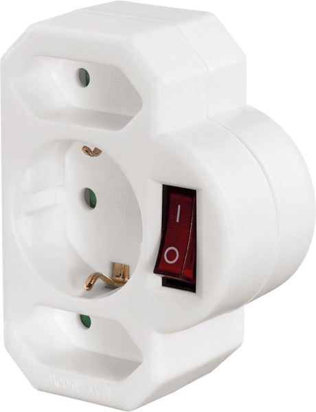 Hama socket adapter 3way w.switc
