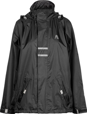 Ralka waterdicht regenjack met reflectie - kinderen - zwart - maat 152 - kinder regenjas 152