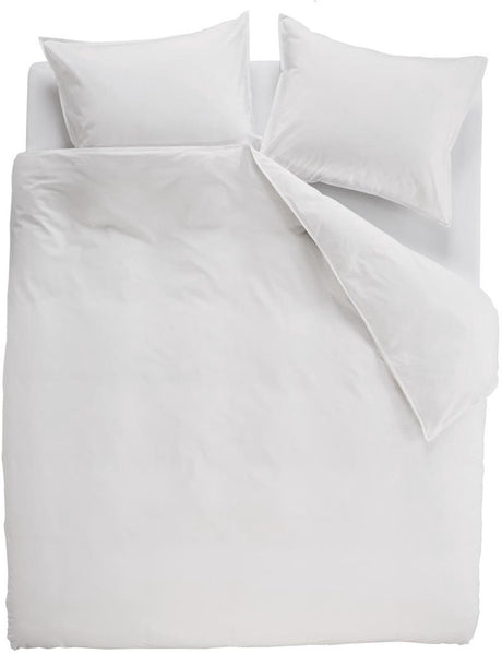 Ambiante cotton uni dekbedovertrek - effen - lits-jumeaux xl - 260x200 220 cm - wit