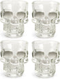 Kikkerland shotglas - set van 4 - 45ml - vaatwasmachinebestendig - in een schedel design