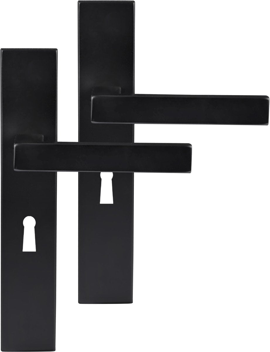 Differnz | tilburg deurkruk | vierkant schild | sleutel 56 mm | zwart
