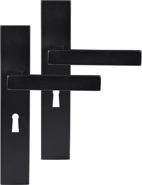 Differnz | tilburg deurkruk | vierkant schild | sleutel 56 mm | zwart