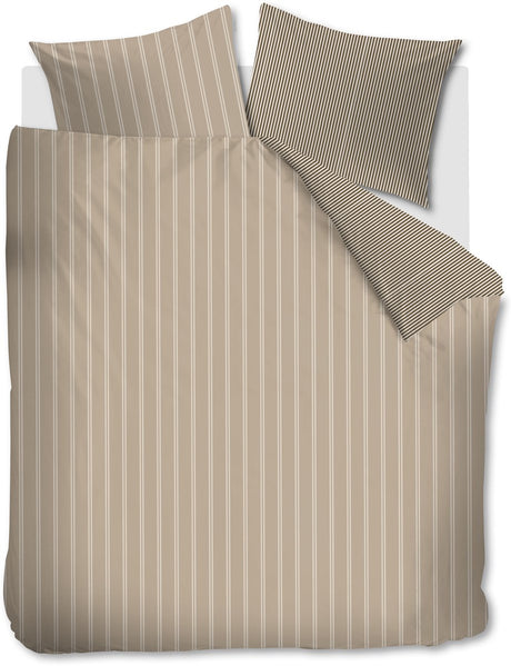 Vtwonen mini stripe dekbedovertrek - lits-jumeaux - 240 x 220 cm - naturel