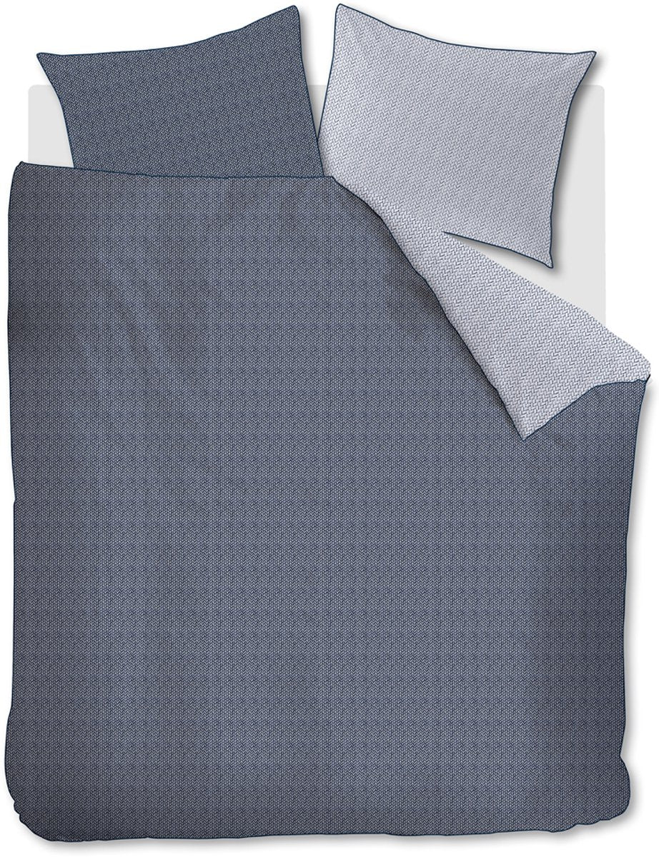 Riviera maison twisted dekbedovertrek - lits-jumeaux xl - 260x200 220 - blauw