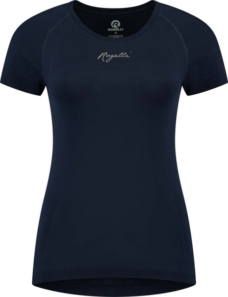 Rogelli essential dames hardloopshirt - korte mouw - naadloos - blauw
