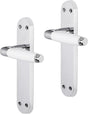 Impresso deurkruk - durban - voor binnen - ovaal deurschild met schroeven - chroom - wit - 2 stuks
