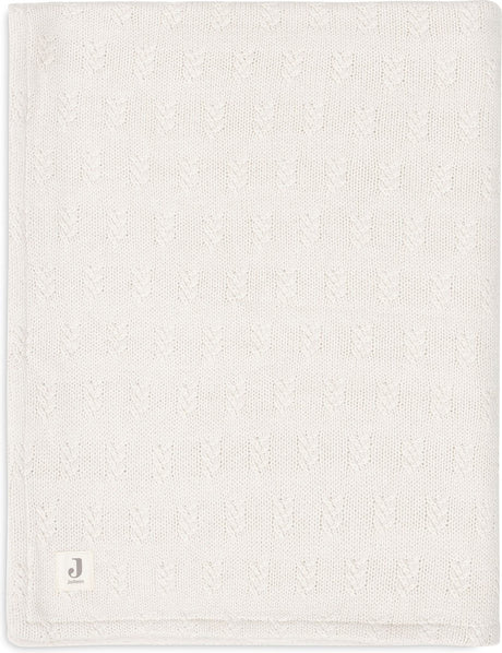 Jollein - deken ledikant 100x150cm - dekentje baby - grain knit - oatmeal velour