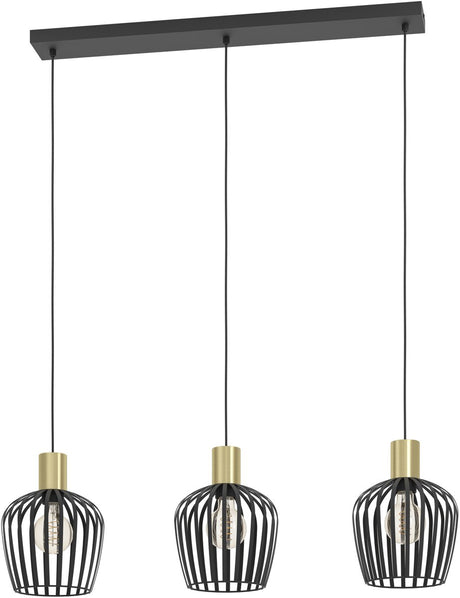 Eglo empoli hanglamp - e27 - 90 cm - zwart goud