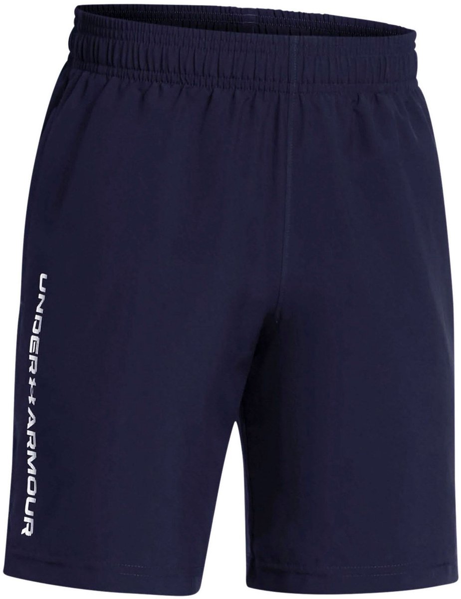 Under armour ua tech woven wordmark short unisex sportbroek - navy - wit