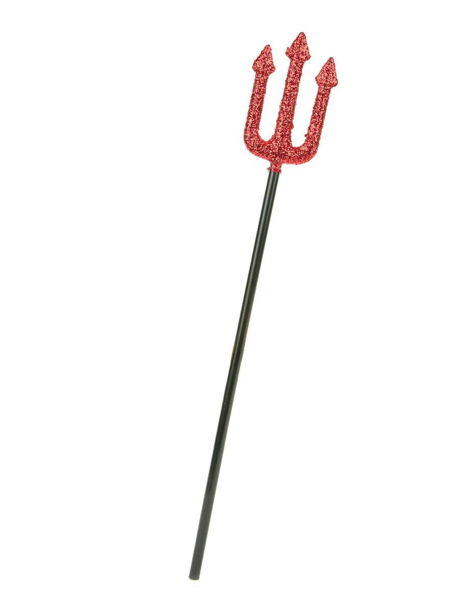 Smiffys duivel glitter drietand rood 58 cm - halloween verkleed accessoires - duivel accessoires