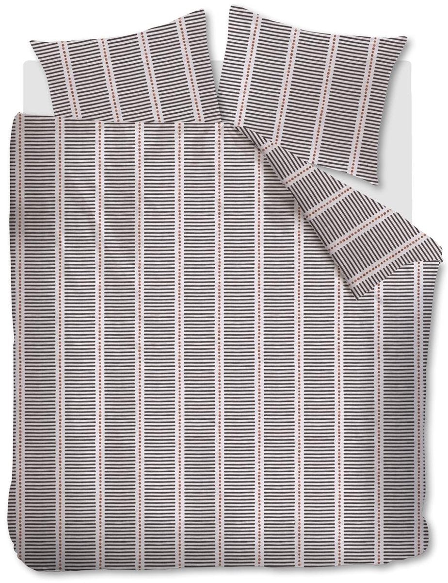 Vtwonen stip and stripe dekbedovertrek - lits-jumeaux - 240x200 220 cm - blush