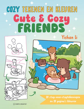 Cozy tekenen en kleuren - cute cozy friends