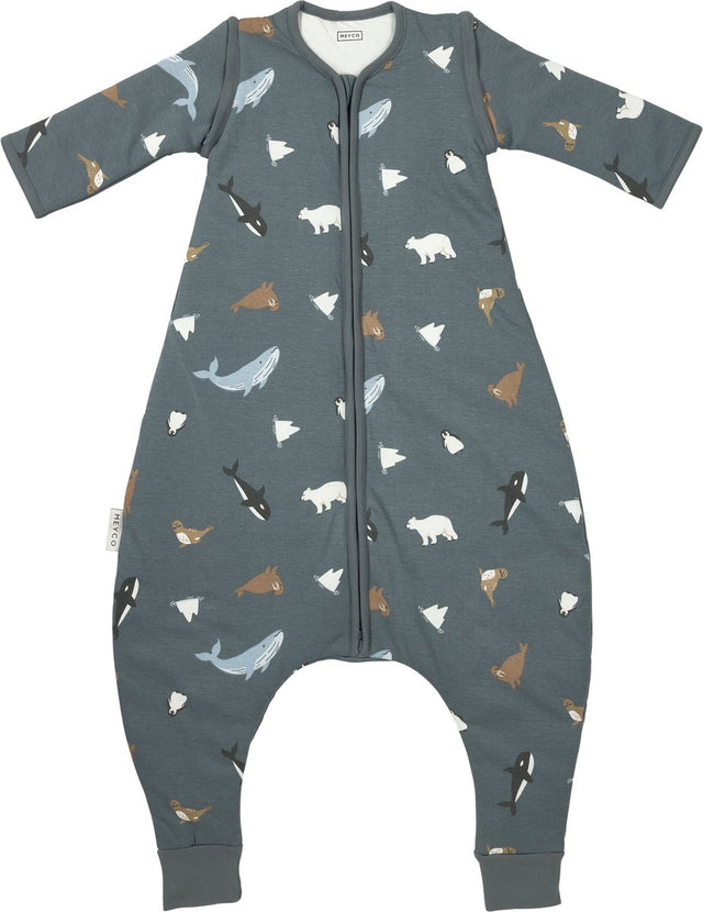 Meyco baby arctic slaapoverall jumper - afritsbare mouwen - multicolour - 80cm - 2.5 tog