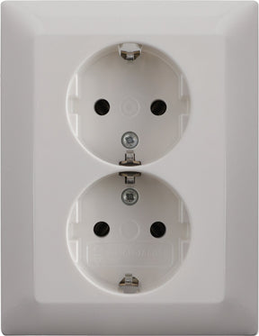 Busch jaeger busch-jaeger balance contactdoos inbouw - 2-voudig - randaarde - polarwit