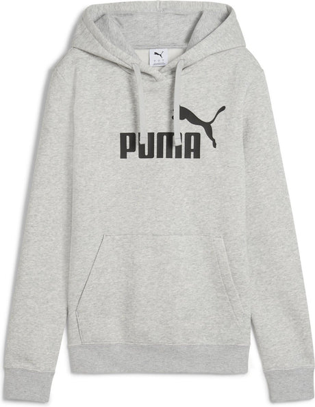 Puma ess no. 1 logo hoodie fl dames sporttrui - light gray heather xl