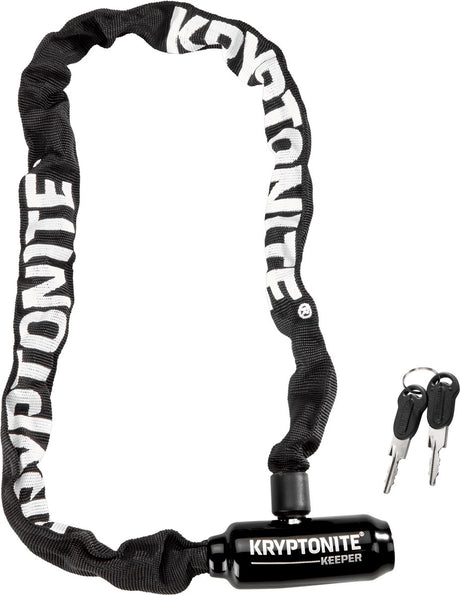 Kryptonite keeper 585-ketting met geïntegreerd slot – kettingslot fiets – fietsslot met ketting elektrische fiets – 85 cm – staal – zwart