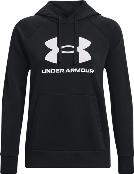Under armour ua rival fleece big logo hd dames sporttrui - zwart - wit