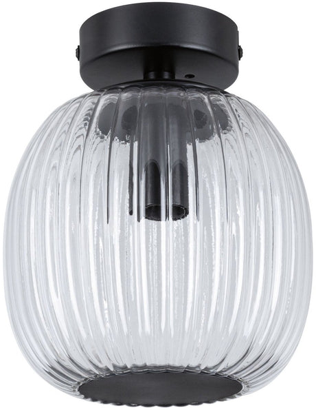 Paulmann led-plafondlamp ruya ip44 e14 230v max. 20w dimbaar glas, zwart mat