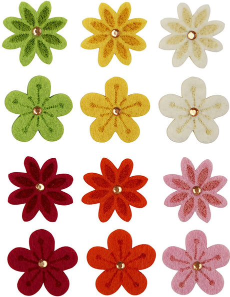 Creativ company creotime bloemen van vilt, d: 30 mm, 120 assorti