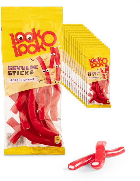 Look o look look-o-look gevulde kersen sticks (15x 115g)