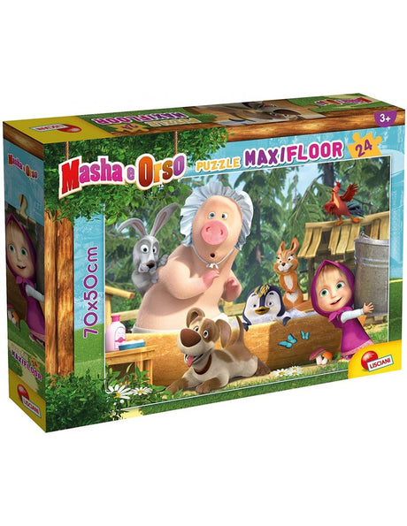 Lisciani - masha - puzzel maxifloor - een fijne dag! - 24 stukjes