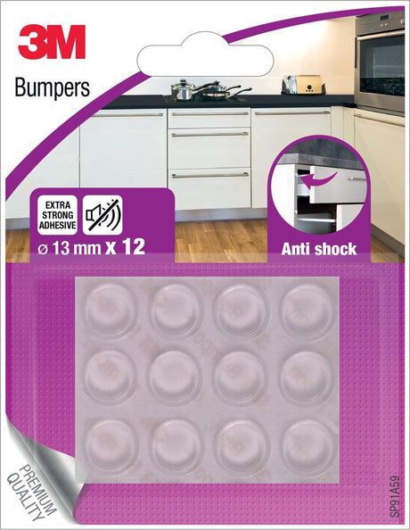 3m bumpers, anti shock, 13 mm, blister van 12 stuks 18 stuks