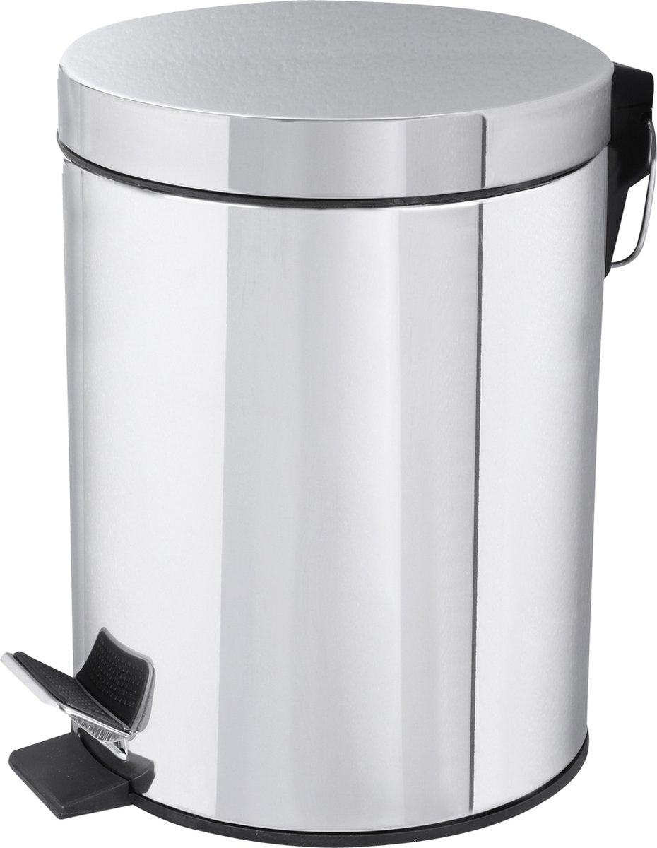 Differnz pedaalemmer chroom â€“ prullenbak badkamer â€“ afvalbakje â€“ 5 liter