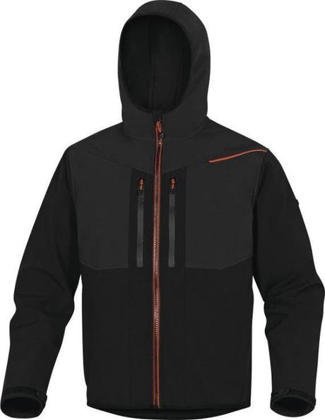 Delta plus horten softshell 3 lagen jack - zwart | oranje - l