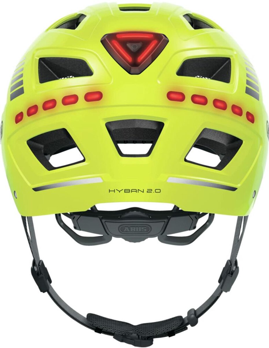 Abus helm Hyban 2.0 LED signal Geel XL 58-63cm