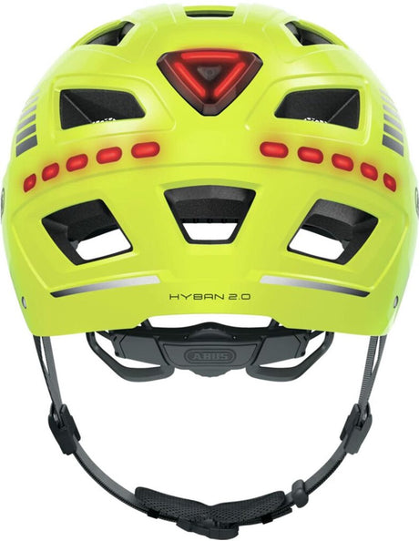 Abus helm Hyban 2.0 LED signal Geel XL 58-63cm