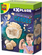 Ses creative geodes open breken - 3 echte stenen met zakje - vanaf 8 jaar - schoencadeautjes sinterklaas